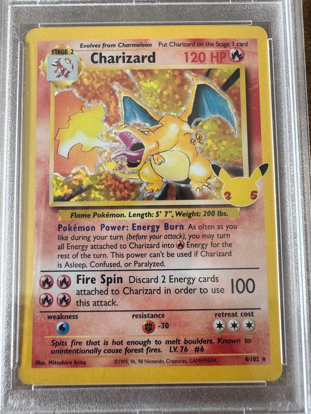 Charizard #4 Celebrations, 25th Anniversary PSA 10